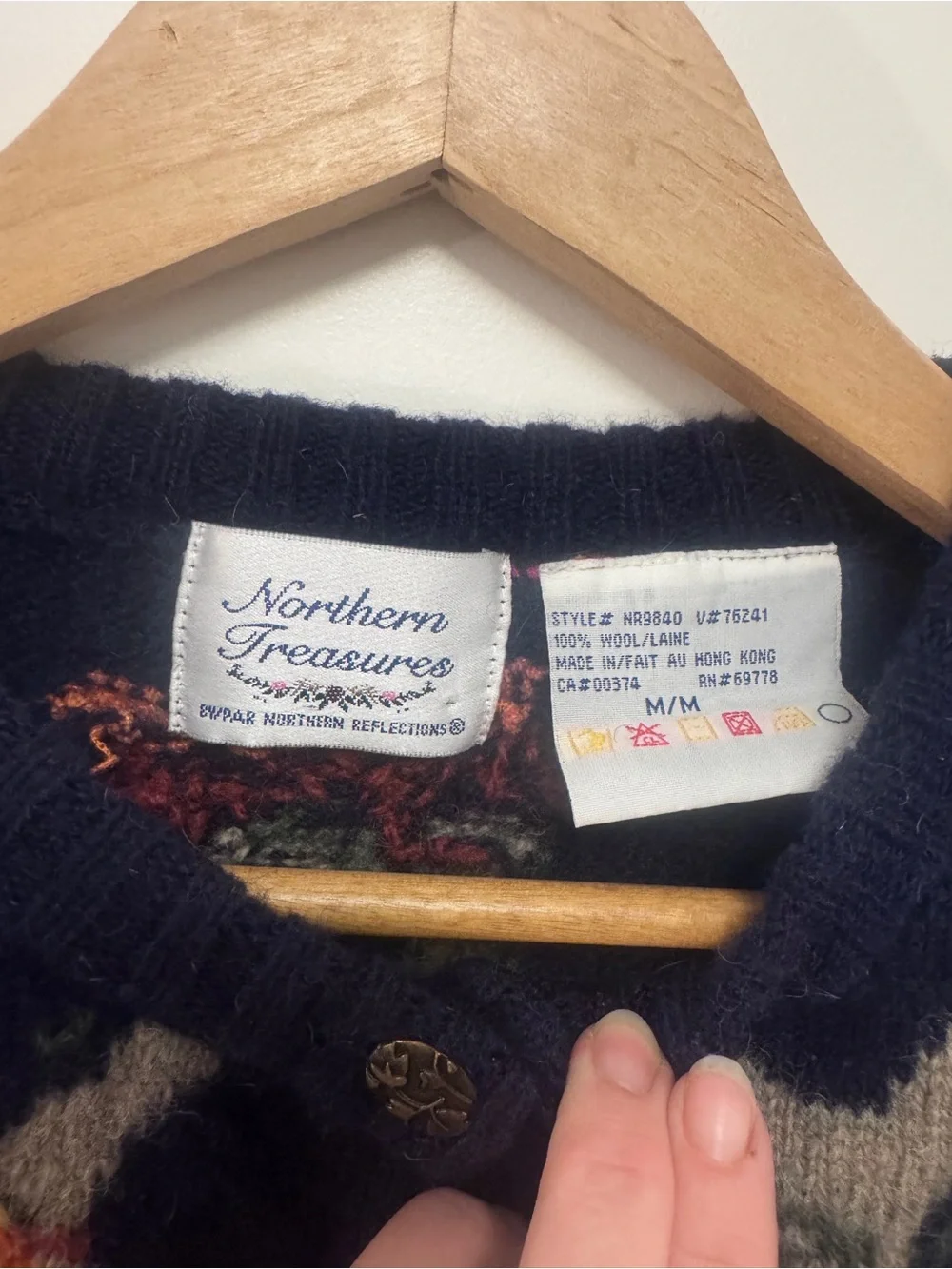 Vintage 90s Northern Treasures Woodland Animal Cardigan Wool Sweater M